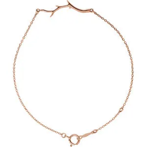 14K Rose Branch Bar Bracelet