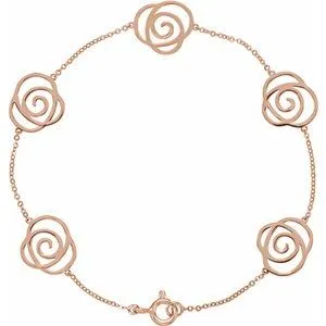 14K Rose Floral-Inspired Bracelet