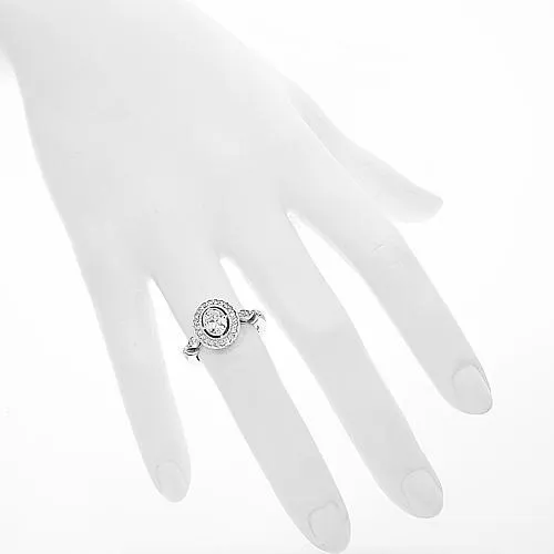 14K Solid White Gold Diamond Engagement Ring 0.84 Ctw