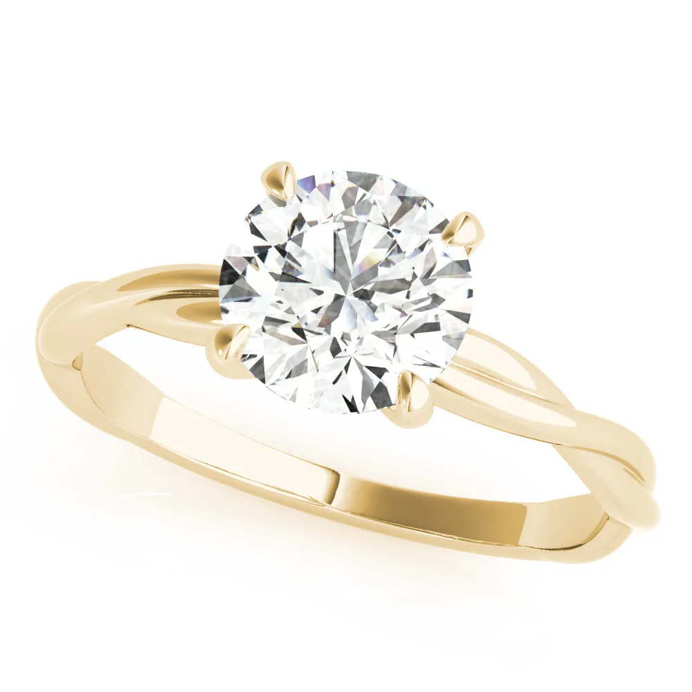 14K Solitaire Twisted Engagement Ring