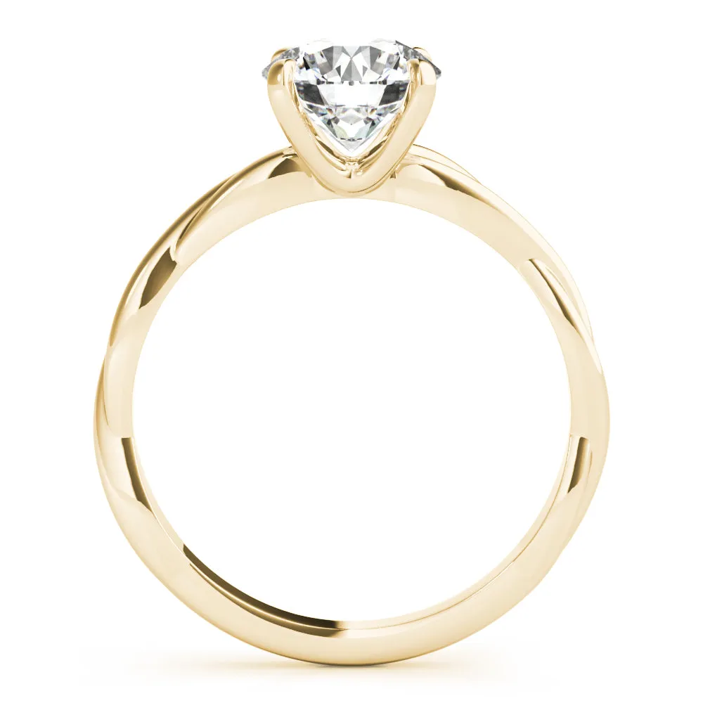 14K Solitaire Twisted Engagement Ring