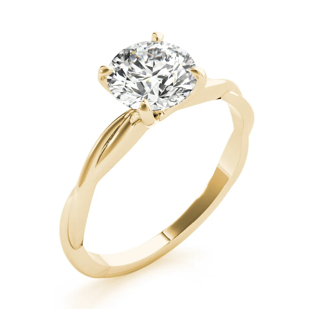 14K Solitaire Twisted Engagement Ring