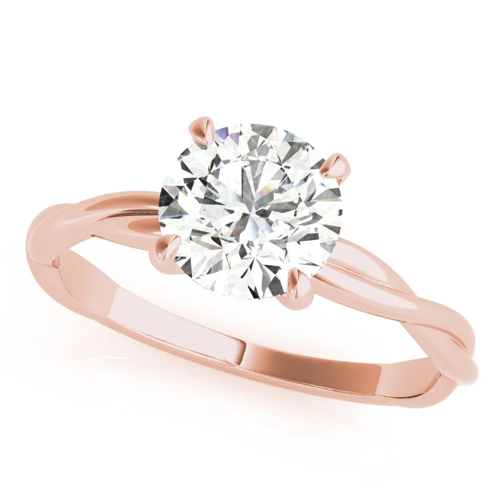 14K Solitaire Twisted Engagement Ring