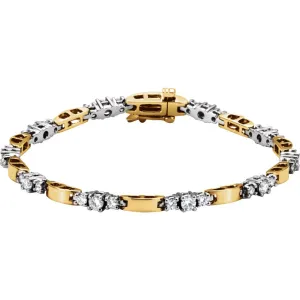 14K Two-Tone 1 7/8 CTW Diamond Line Bracelet
