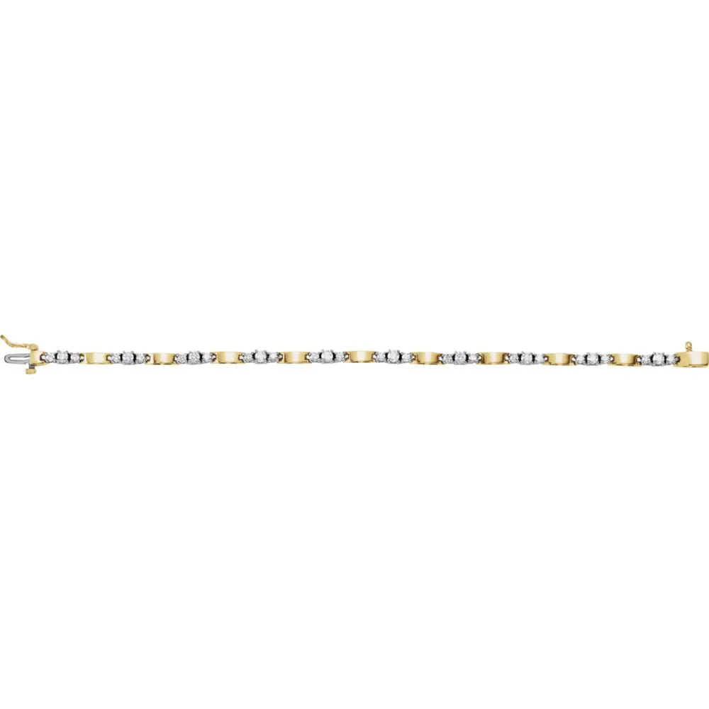 14K Two-Tone 1 7/8 CTW Diamond Line Bracelet