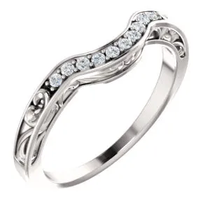 14K White 1/6 CTW Diamond Vintage-Inspired Band