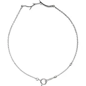 14K White Branch Bar Bracelet