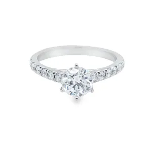 14k White Gold 1.54TDW Canadian Diamond Solitaire Ring With Classic Setting