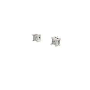 14k White Gold .15ct G SI1 Round Diamond Cluster Stud Earrings