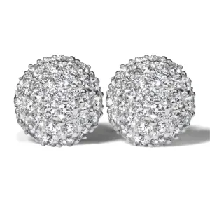 14k White Gold 3D Round Diamond Earrings 2.0 ctw