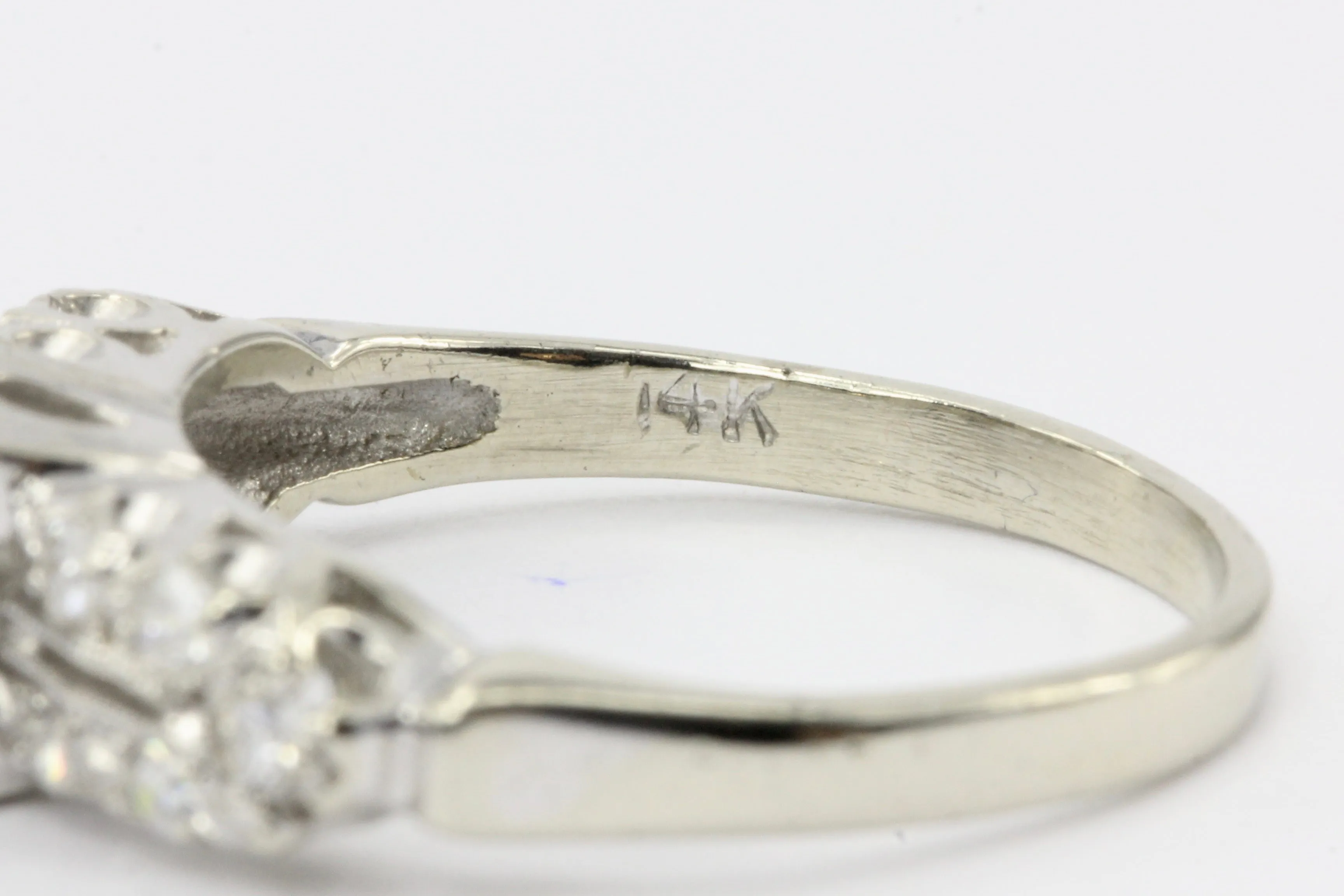 14K White Gold .40CTW Diamond Engagement Ring