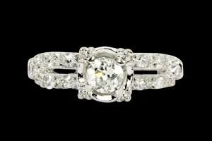 14K White Gold .40CTW Diamond Engagement Ring