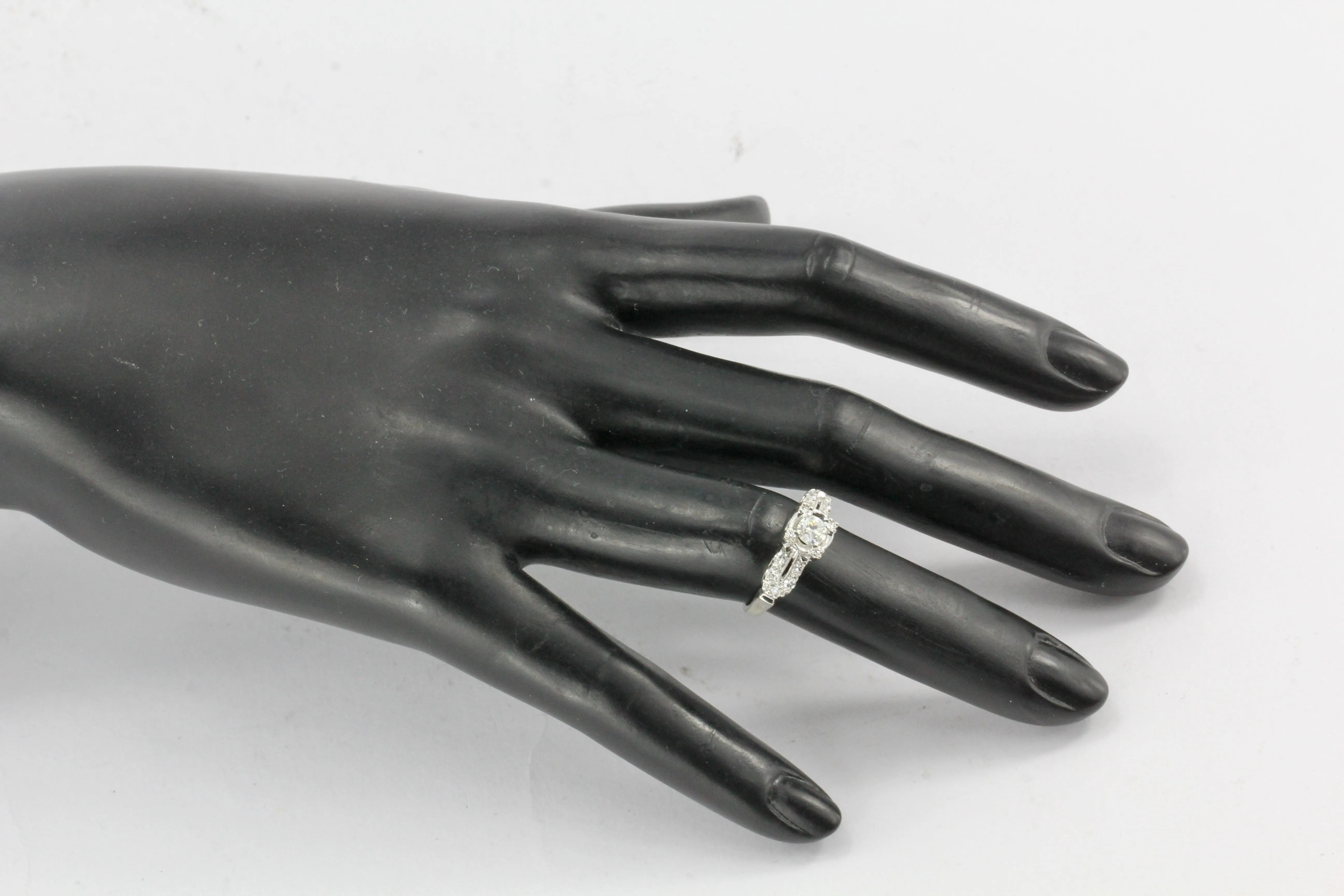 14K White Gold .40CTW Diamond Engagement Ring
