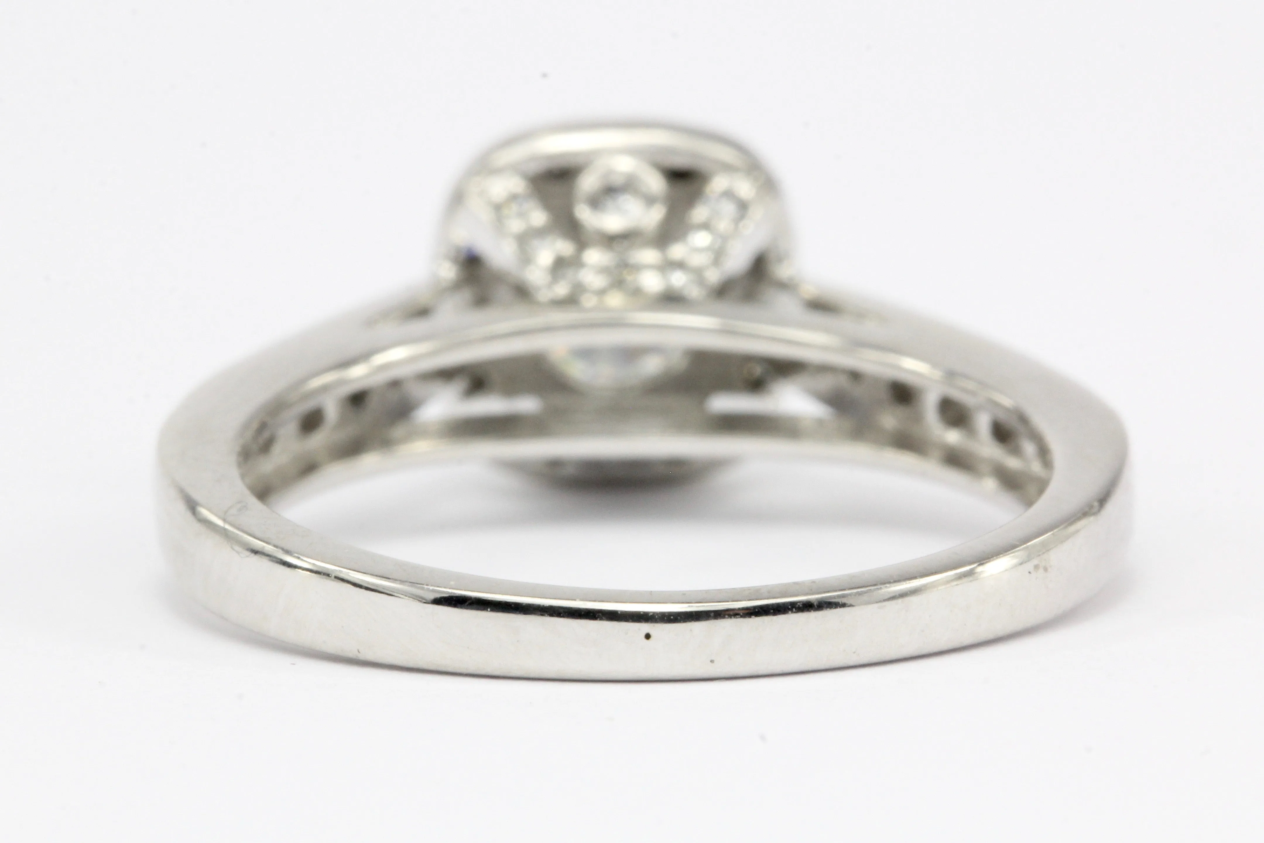 14K White Gold .52 CT Diamond Halo Engagement Ring Size 7