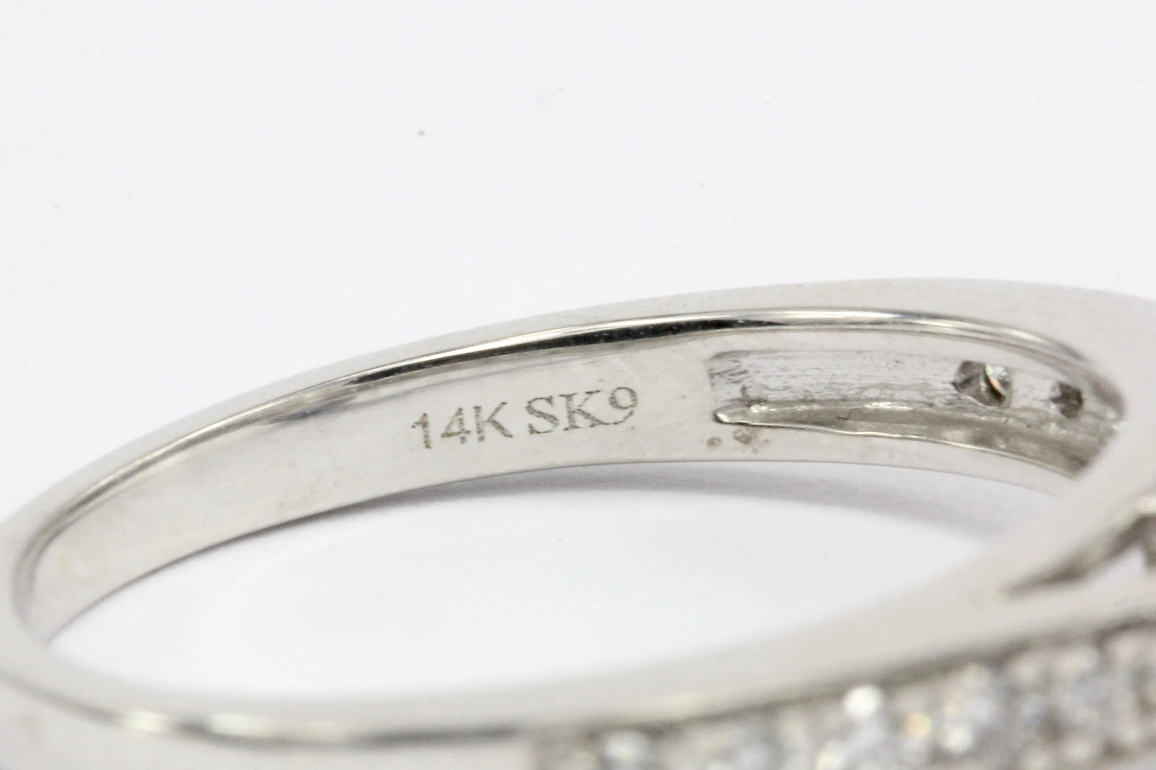 14K White Gold .52 CT Diamond Halo Engagement Ring Size 7