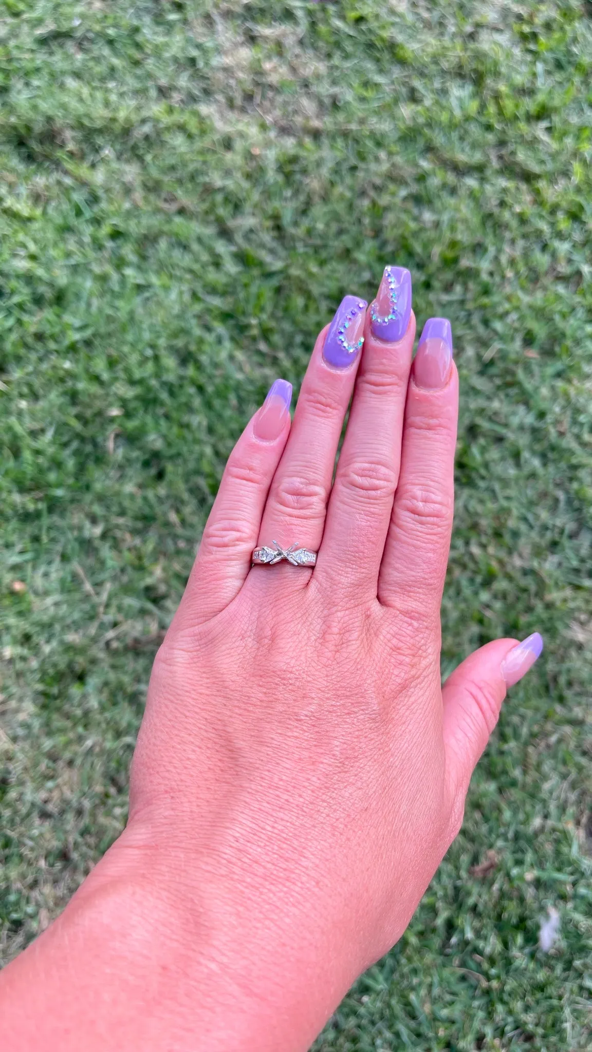 14k White Gold Diamond Engagement Ring Semi-Mount