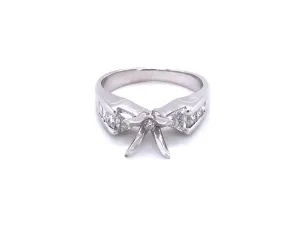 14k White Gold Diamond Engagement Ring Semi-Mount