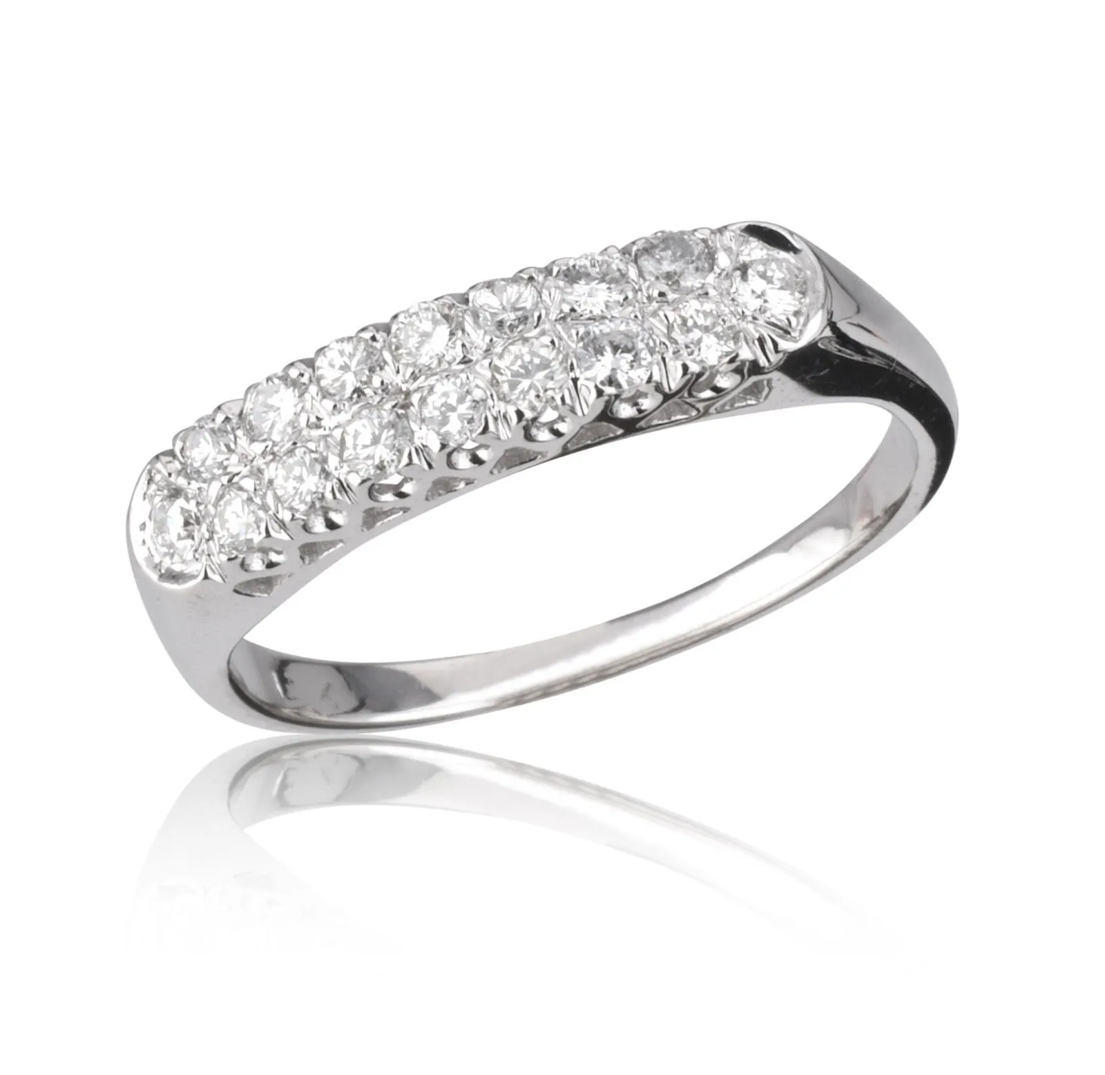 14k White Gold  Diamond Engagement Ring Set Size 6 3/4 1/2ct. center  1.25 tcw