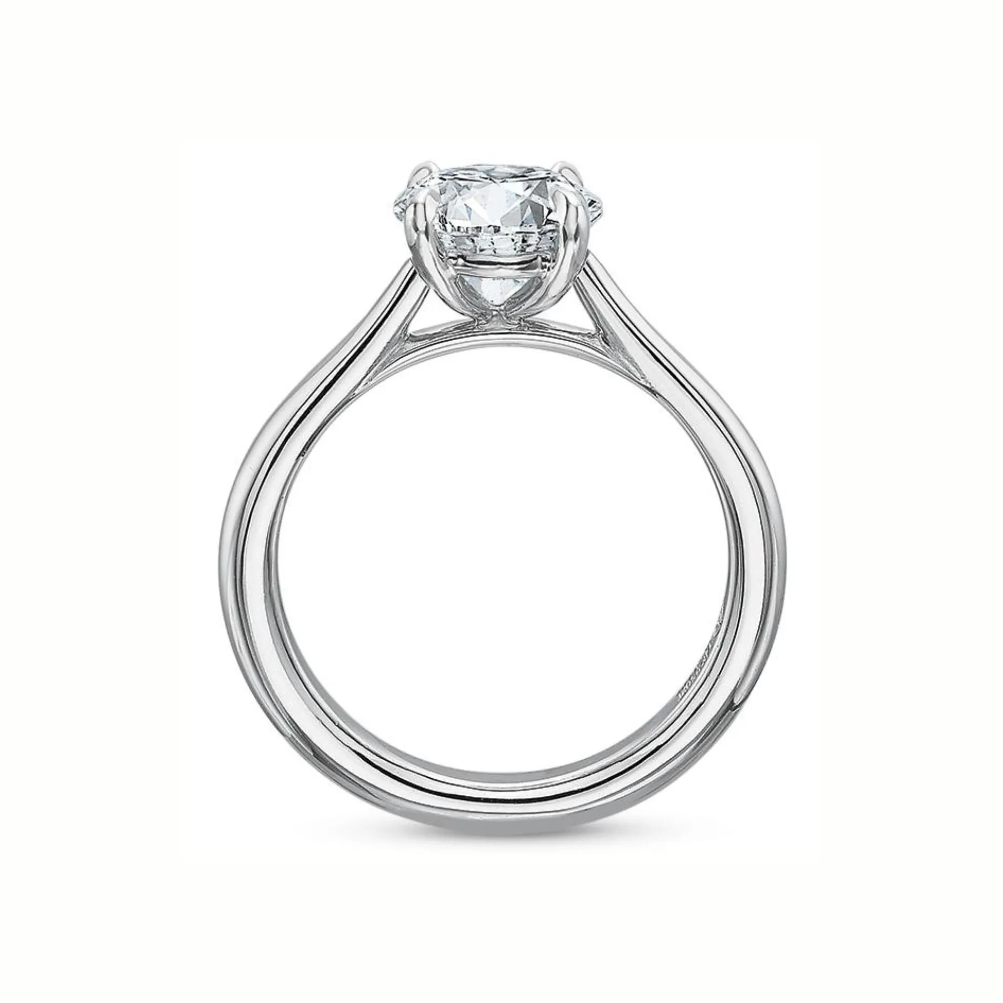 14K WHITE GOLD NEW AIRE CATHEDRAL SOLITAIRE ENGAGEMENT RING SETTING (SETTING ONLY)