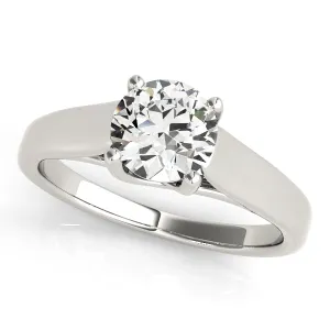 14K White Gold Round Brilliant Diamond Trellis Solitaire Engagement Ring (1ct)