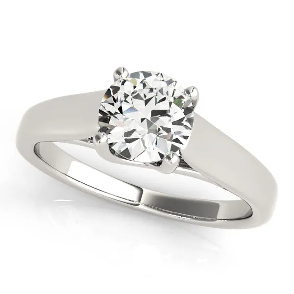 14K White Gold Round Brilliant Diamond Trellis Solitaire Engagement Ring (1ct)