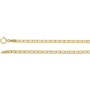 14k Yellow Gold 2.25mm Anchor 7" Chain
