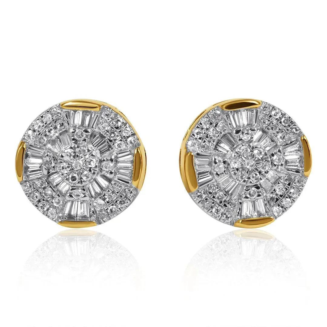14k Yellow Gold Diamond Earrings 0.86 CTW