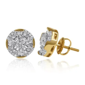14k Yellow Gold Diamond Earrings 0.86 CTW
