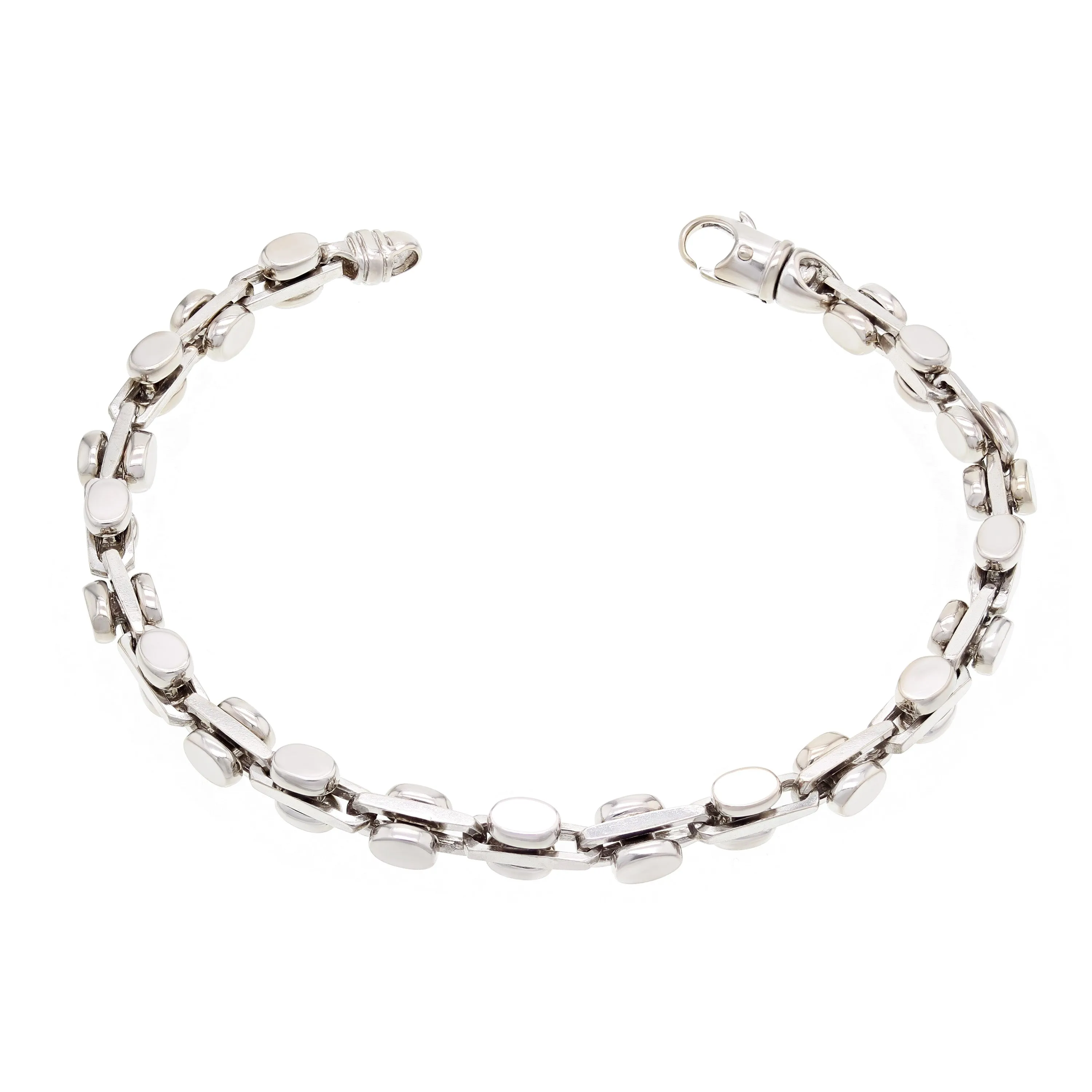 14k Yellow White or Rose Gold Solid Handmade Fashion Link Bracelet 7" -  9" 6mm