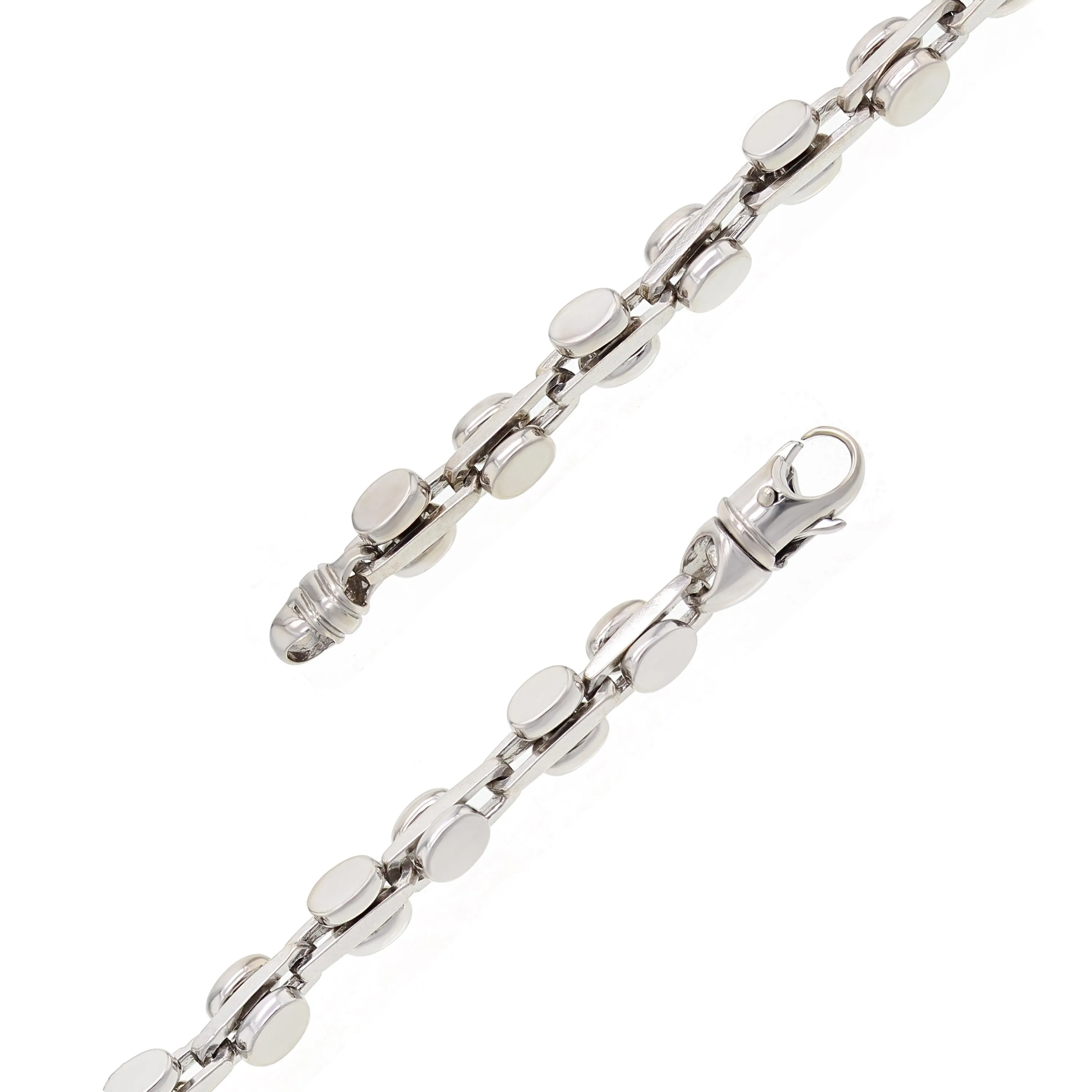 14k Yellow White or Rose Gold Solid Handmade Fashion Link Bracelet 7" -  9" 6mm