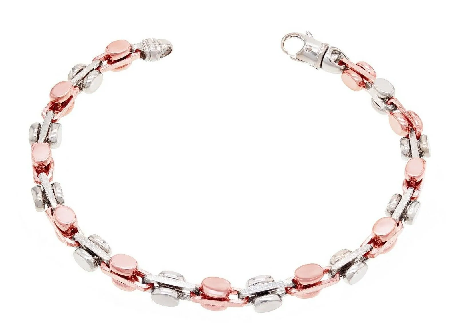 14k Yellow White or Rose Gold Solid Handmade Fashion Link Bracelet 7" -  9" 6mm