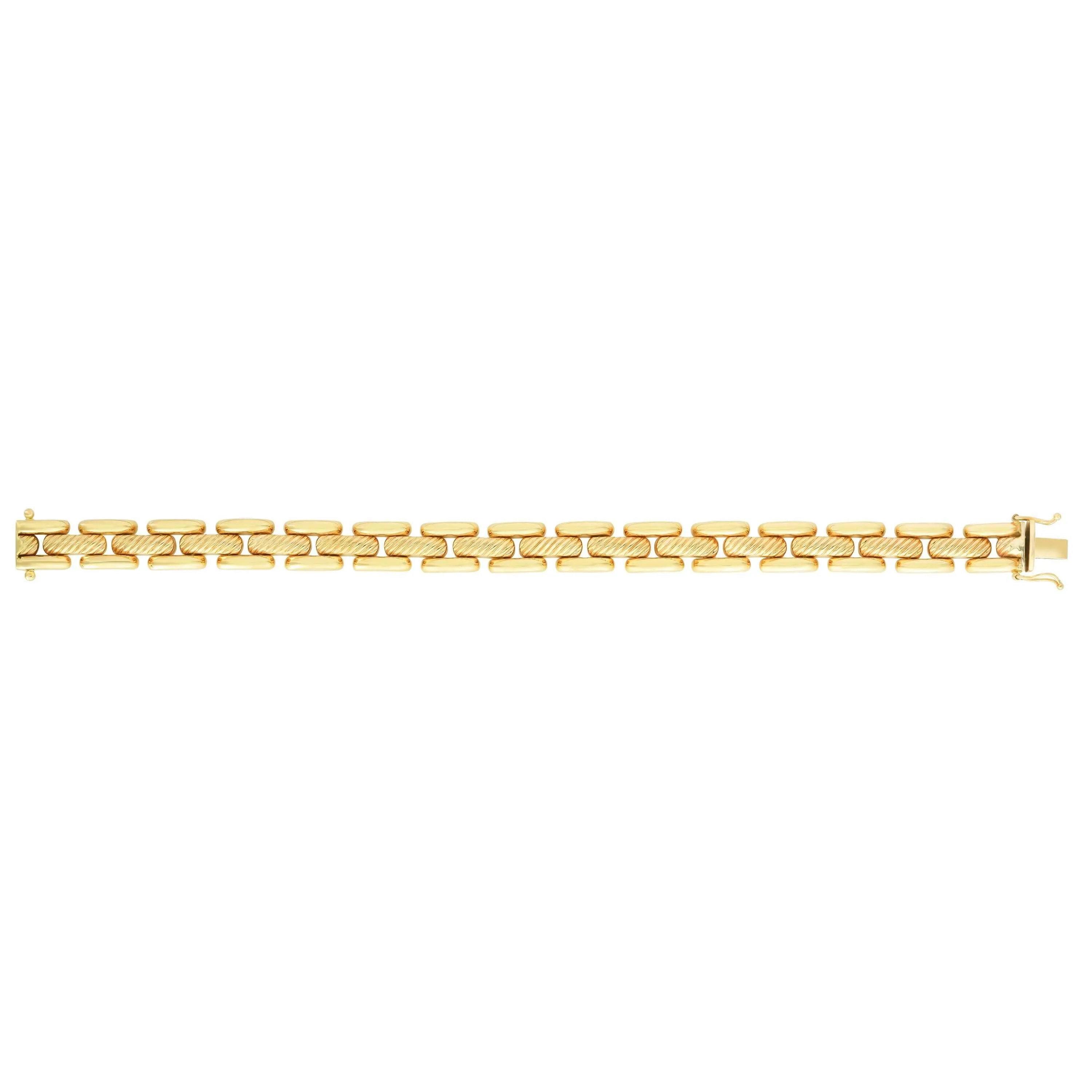 14kt Gold 8 inches Yellow Finish 10mm Polished Fancy Bracelet with Box Figure 8 Clasp