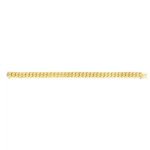 14kt Gold 8 inches Yellow Finish 8mm Polished Miami Cuban Bracelet with Box Figure 8 Clasp