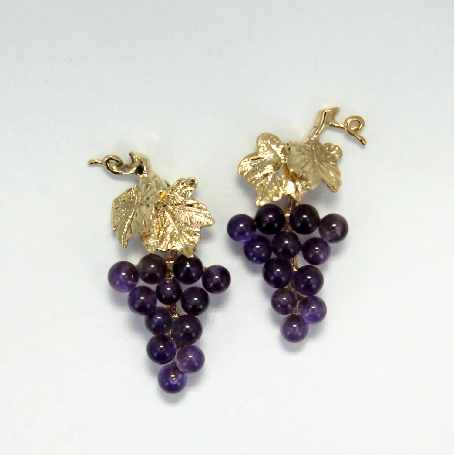 14kt. Gold Amethyst Grape Cluster Earrings