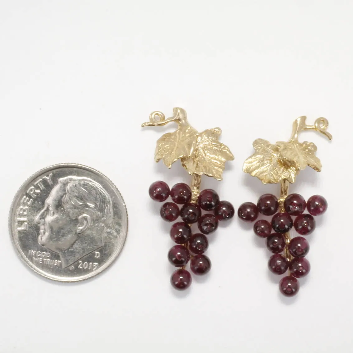14kt. Gold Garnet Red Grape Cluster Earrings