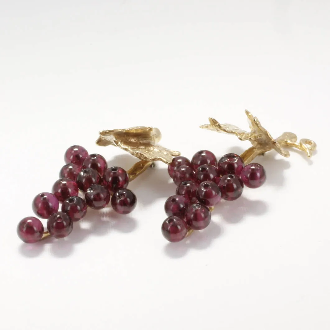 14kt. Gold Garnet Red Grape Cluster Earrings