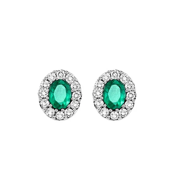 14KT White Gold & Diamond Classic Book Color Ensembles Fashion Earrings  - 1/5 ctw