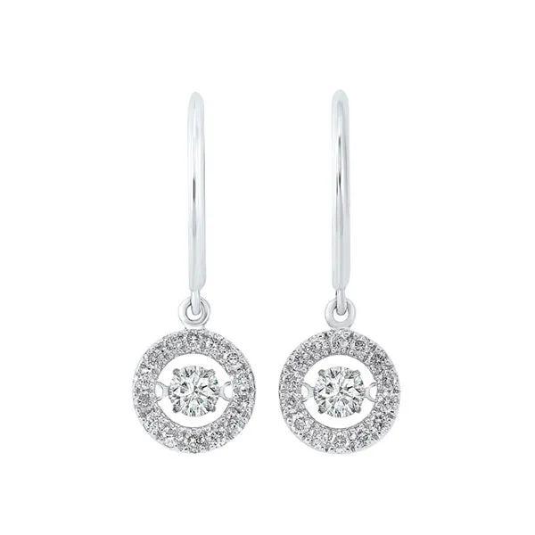 14KT White Gold & Diamond Classic Book Rhythm Of Love Fashion Earrings  - 1 ctw