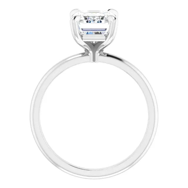 14KT White Gold solitaire engagement ring for 9X7mm emerald ...