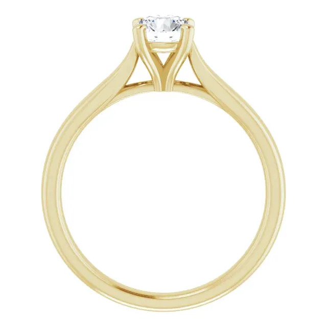 14KT Yellow Gold solitaire engagement ring for 5.2mm round