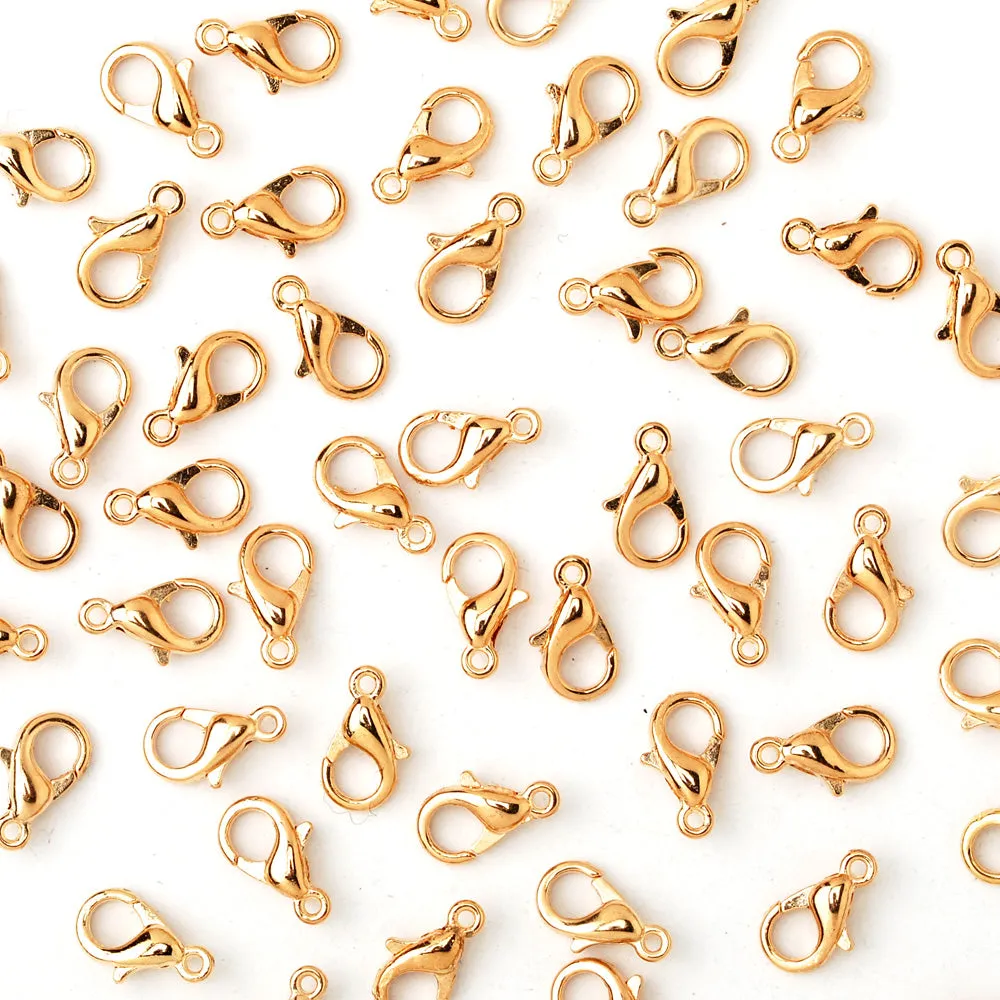 14mm lobster clasp alloy lobster clasps metal clasps necklace bracelet making supplies ,KC Golden 100pcs
