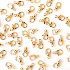 14mm lobster clasp alloy lobster clasps metal clasps necklace bracelet making supplies ,KC Golden 100pcs