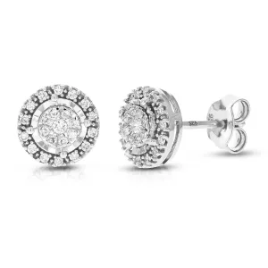 1/5 cttw Composite Diamond Stud Earrings in .925 Sterling Silver