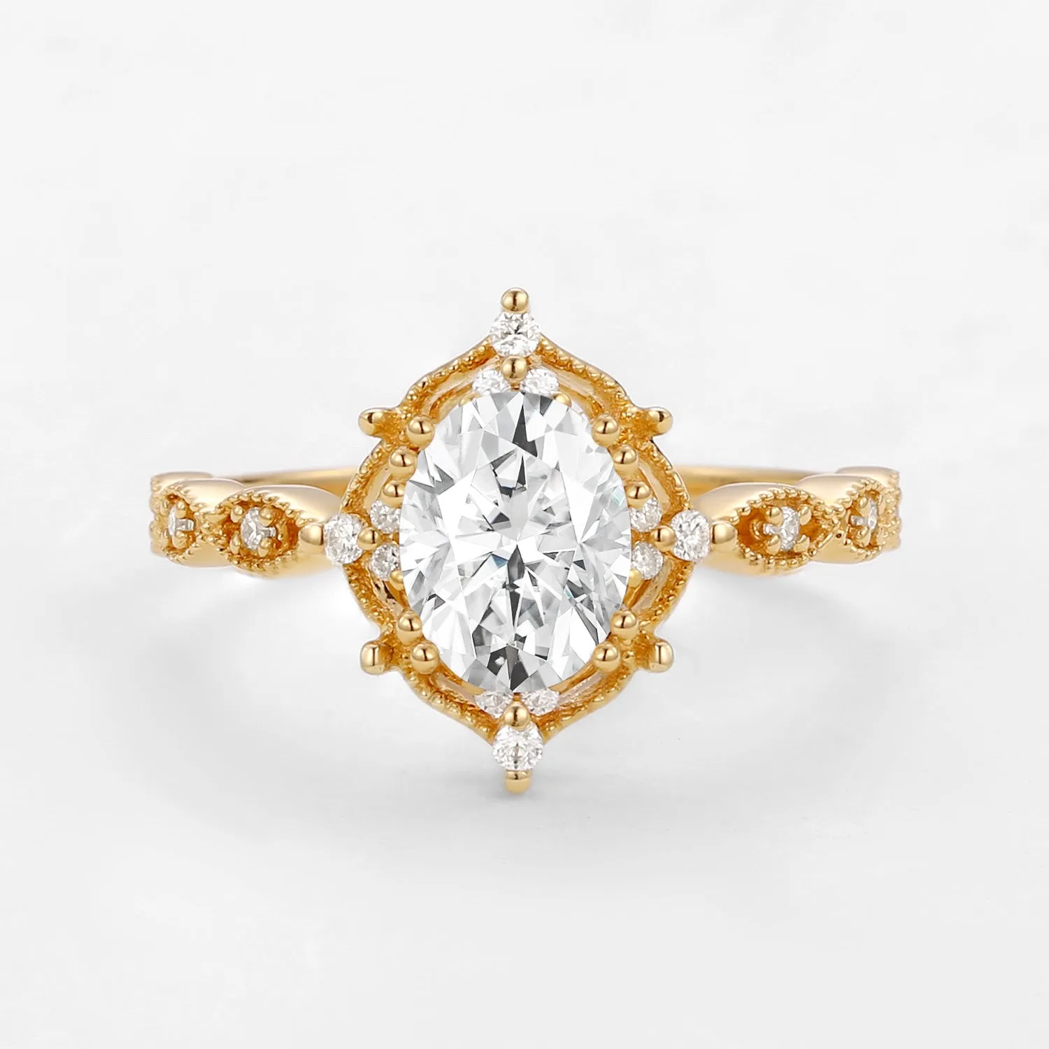 1.5ct Lab Opal Signature Vintage Engagement Ring - The ‘Charlotte’ Ring