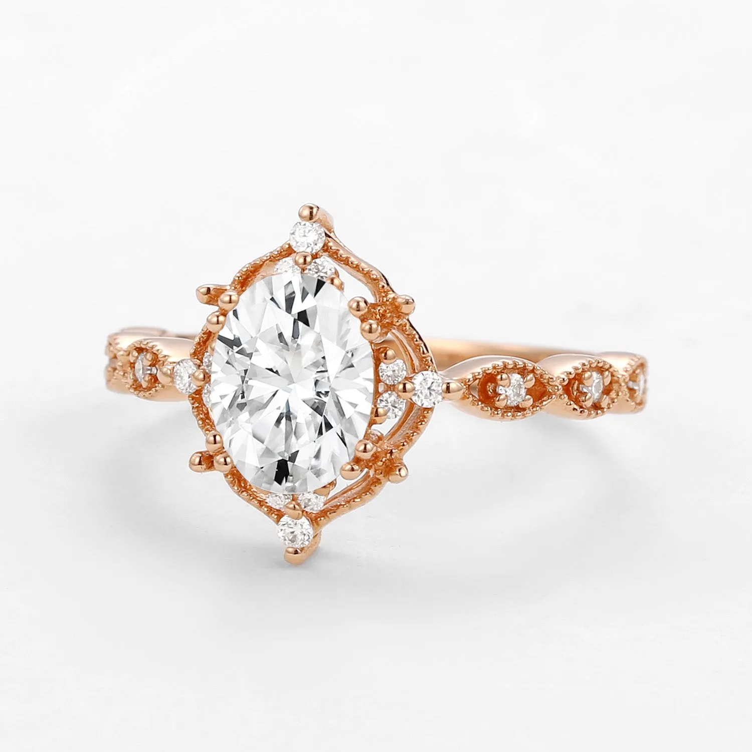 1.5ct Lab Opal Signature Vintage Engagement Ring - The ‘Charlotte’ Ring