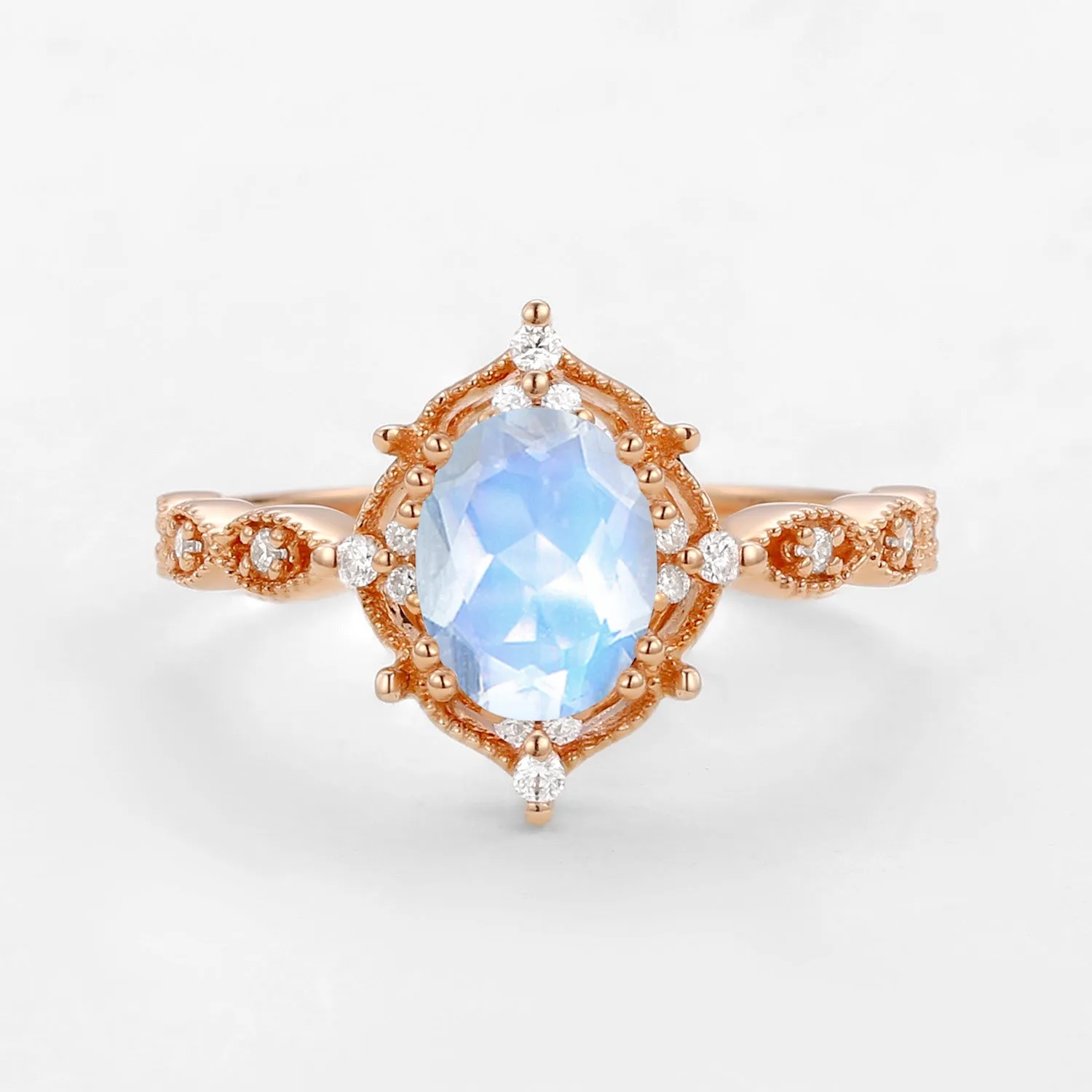 1.5ct Lab Opal Signature Vintage Engagement Ring - The ‘Charlotte’ Ring