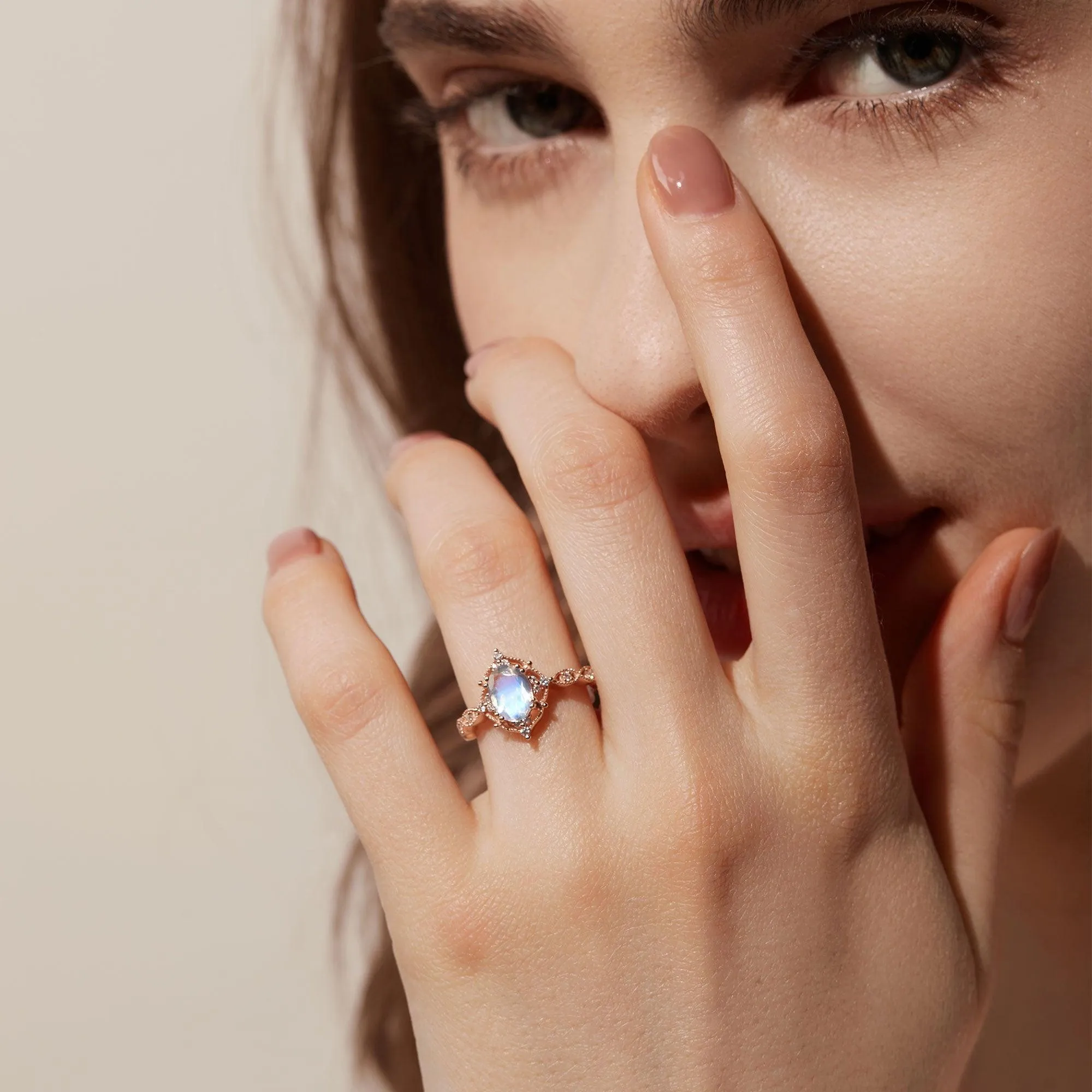 1.5ct Lab Opal Signature Vintage Engagement Ring - The ‘Charlotte’ Ring