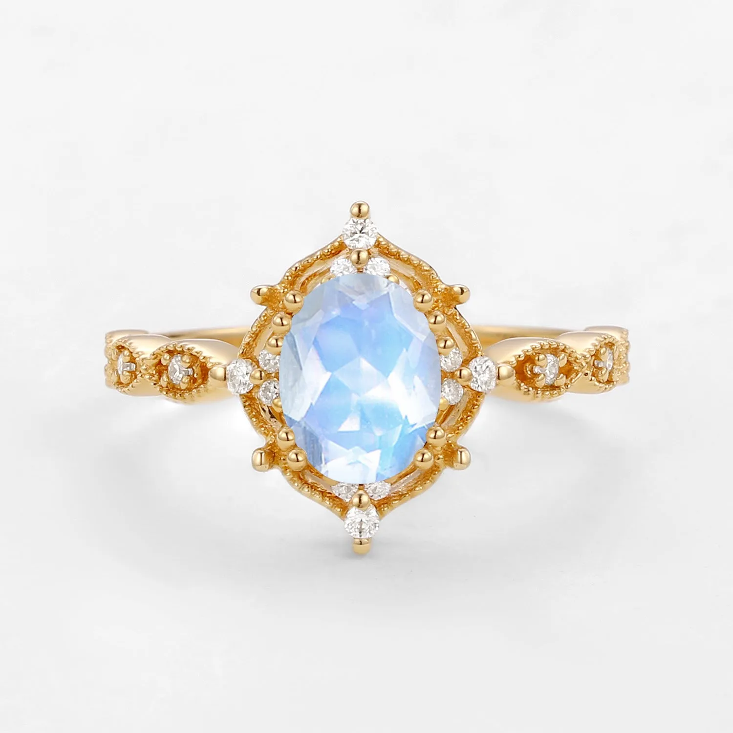 1.5ct Lab Opal Signature Vintage Engagement Ring - The ‘Charlotte’ Ring