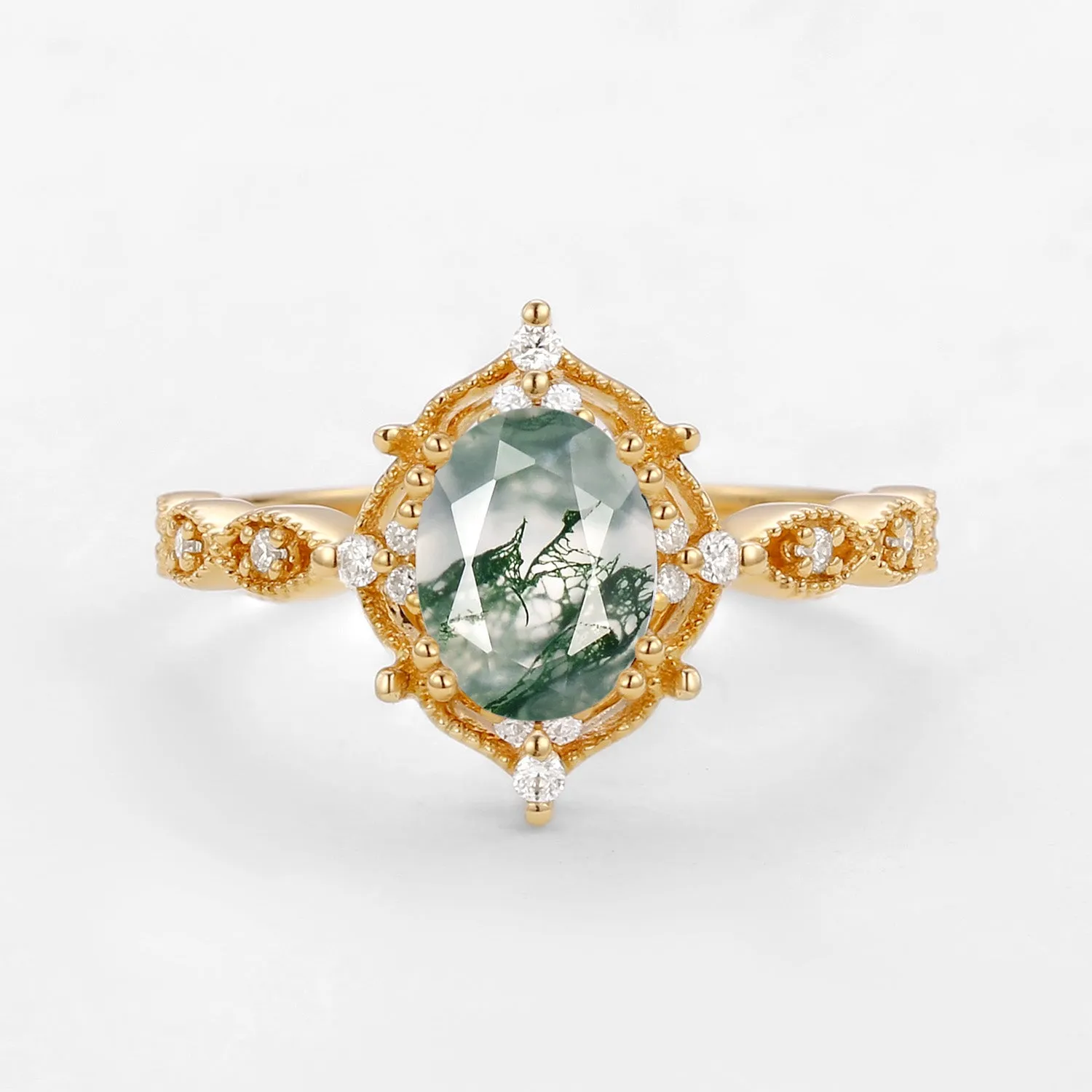1.5ct Lab Opal Signature Vintage Engagement Ring - The ‘Charlotte’ Ring