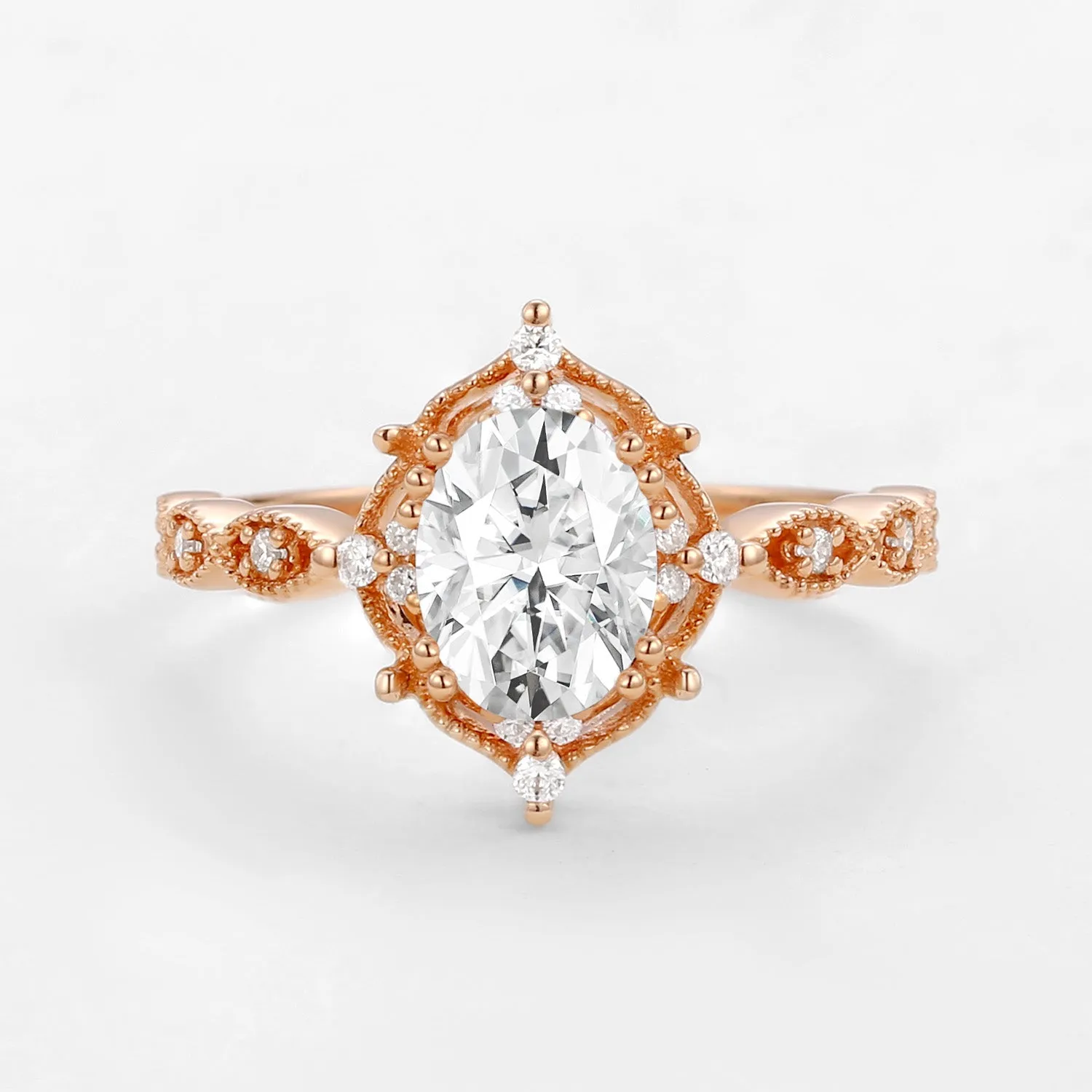 1.5ct Lab Opal Signature Vintage Engagement Ring - The ‘Charlotte’ Ring